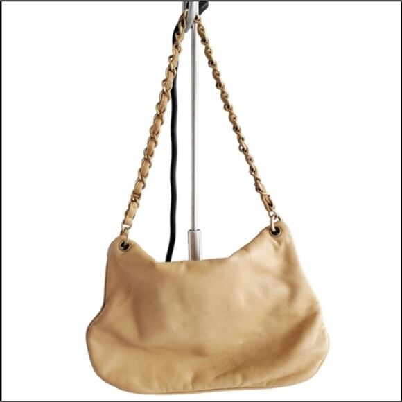 Chanel Vintage Cue Ball Tan Lambskin Foldover Bag - Picture 2 of 12